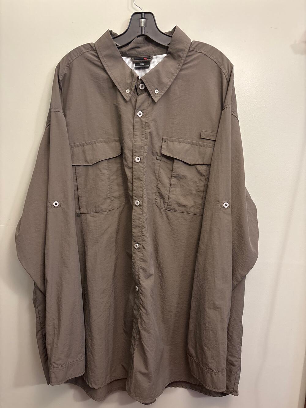 BALEAF Shirt Mens 3XL Olive Long Sleeve Nylon Vented Fishing Hiking Outdoor Top